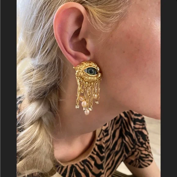 Lovers Eye Victorian Earrings, Women's Vintage Eye Earrings, Baroque-Sty… - Picture 3 of 14